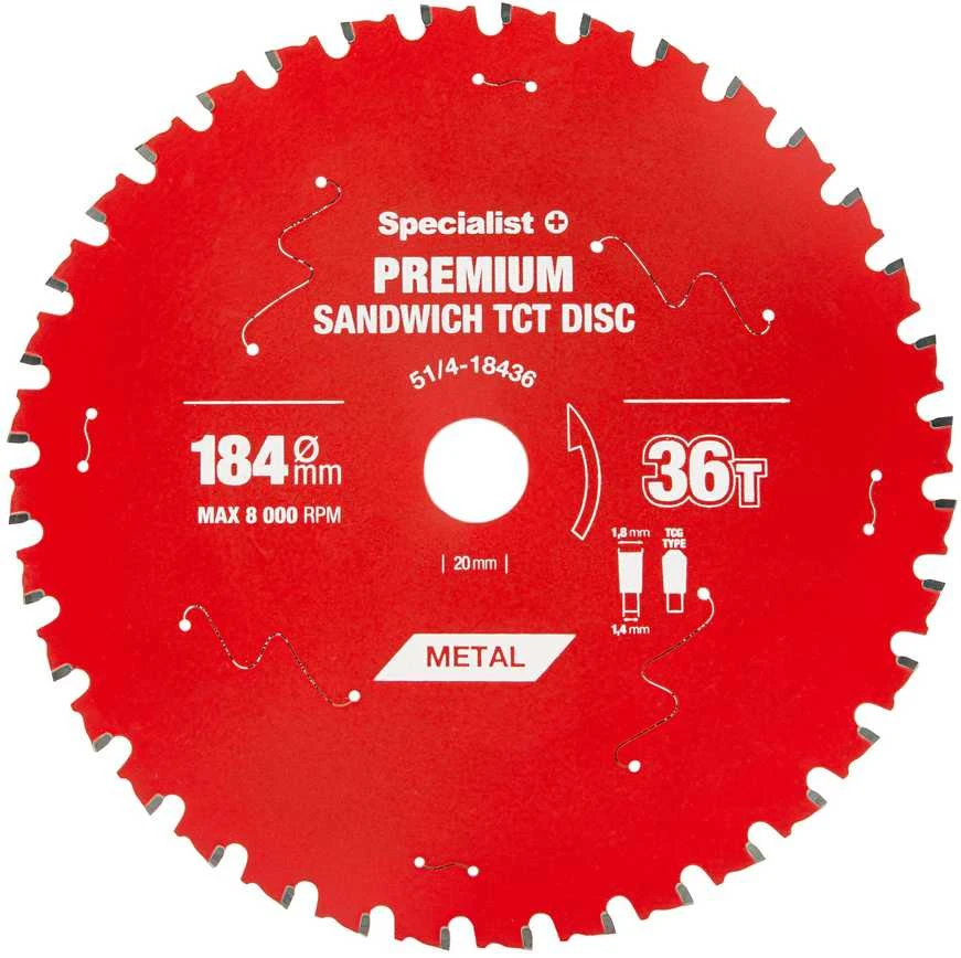 Pjovimo diskas Specialist+ LTS1843620/16-T; 184x20x1,4 mm; Z36; 0°