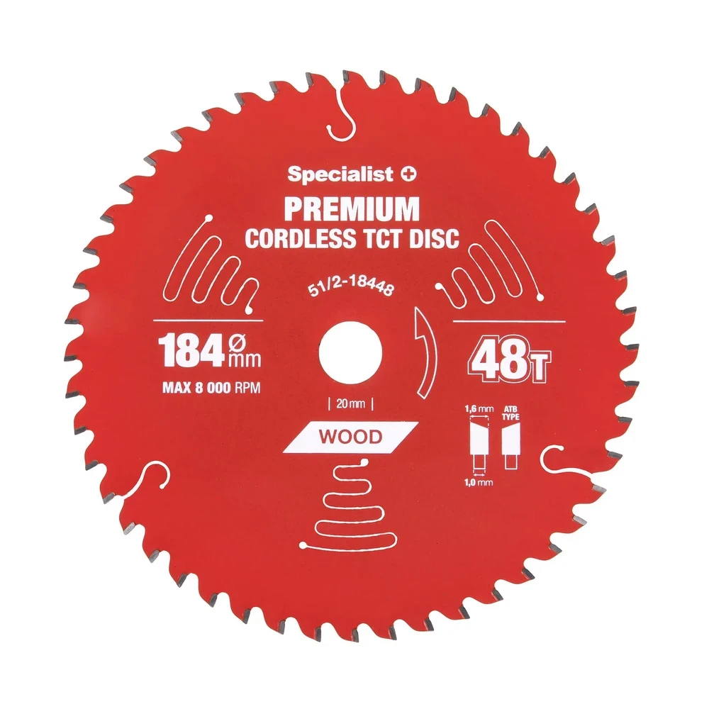SPECIALIST+ pjovimo diskas Cordless 184x48Tx20/16mm