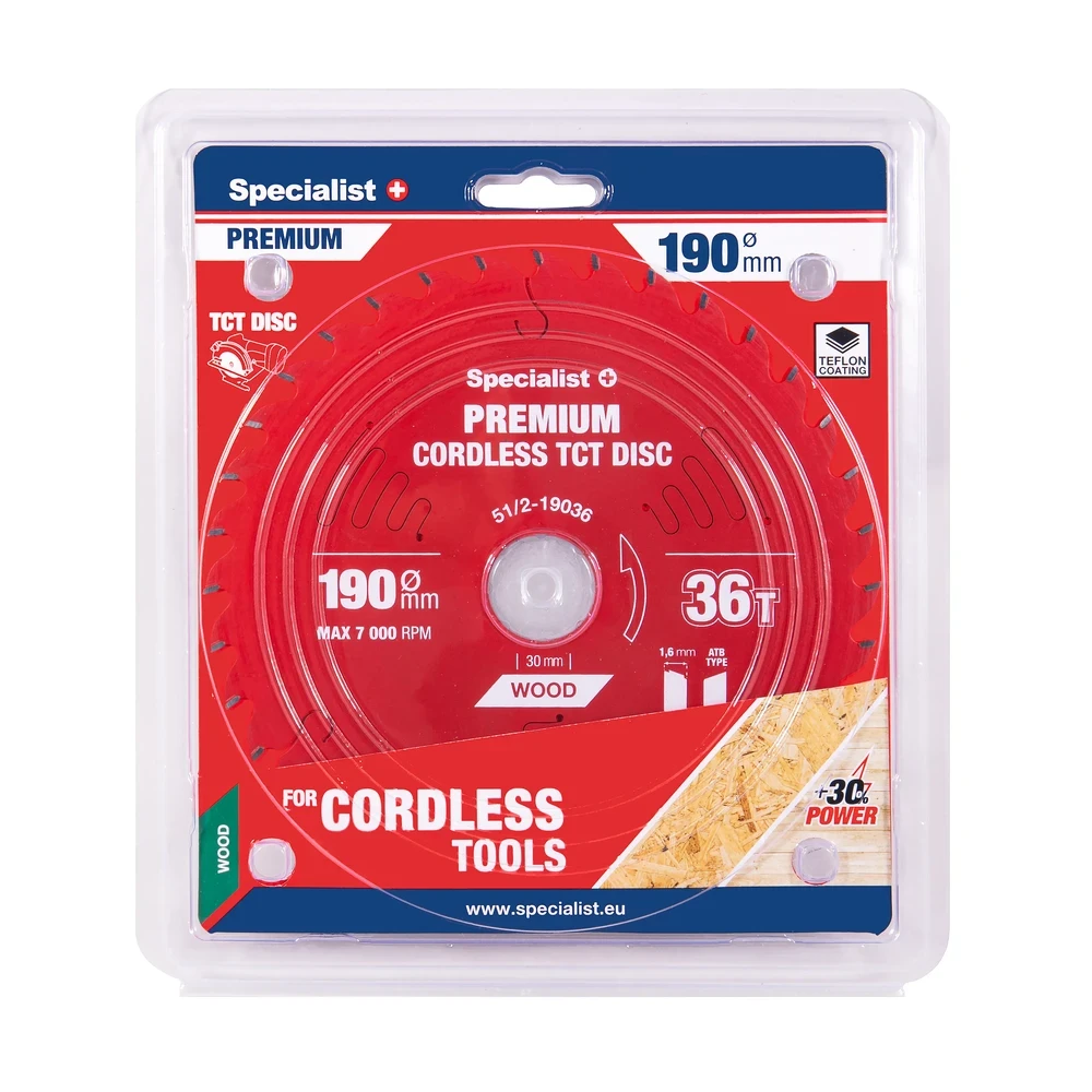 Pjovimo diskas Specialist+ LTW1903630-T; 190x30x1,0 mm; Z36; 15°
