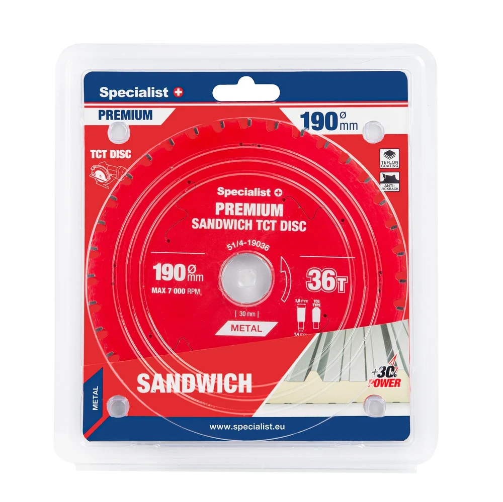Pjovimo diskas Specialist+ LTS1903630-T; 190x30x1,4 mm; Z36; 0°