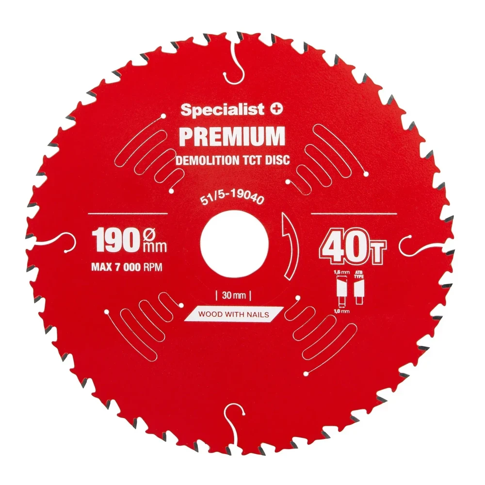 Pjovimo diskas Specialist+ LTCW1904030-T; 190x30x1,0 mm; Z40; 18°