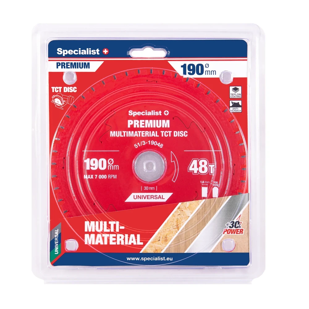 Pjovimo diskas Specialist+ LTM1904830-T; 190x30x1,0 mm; Z48; 0°