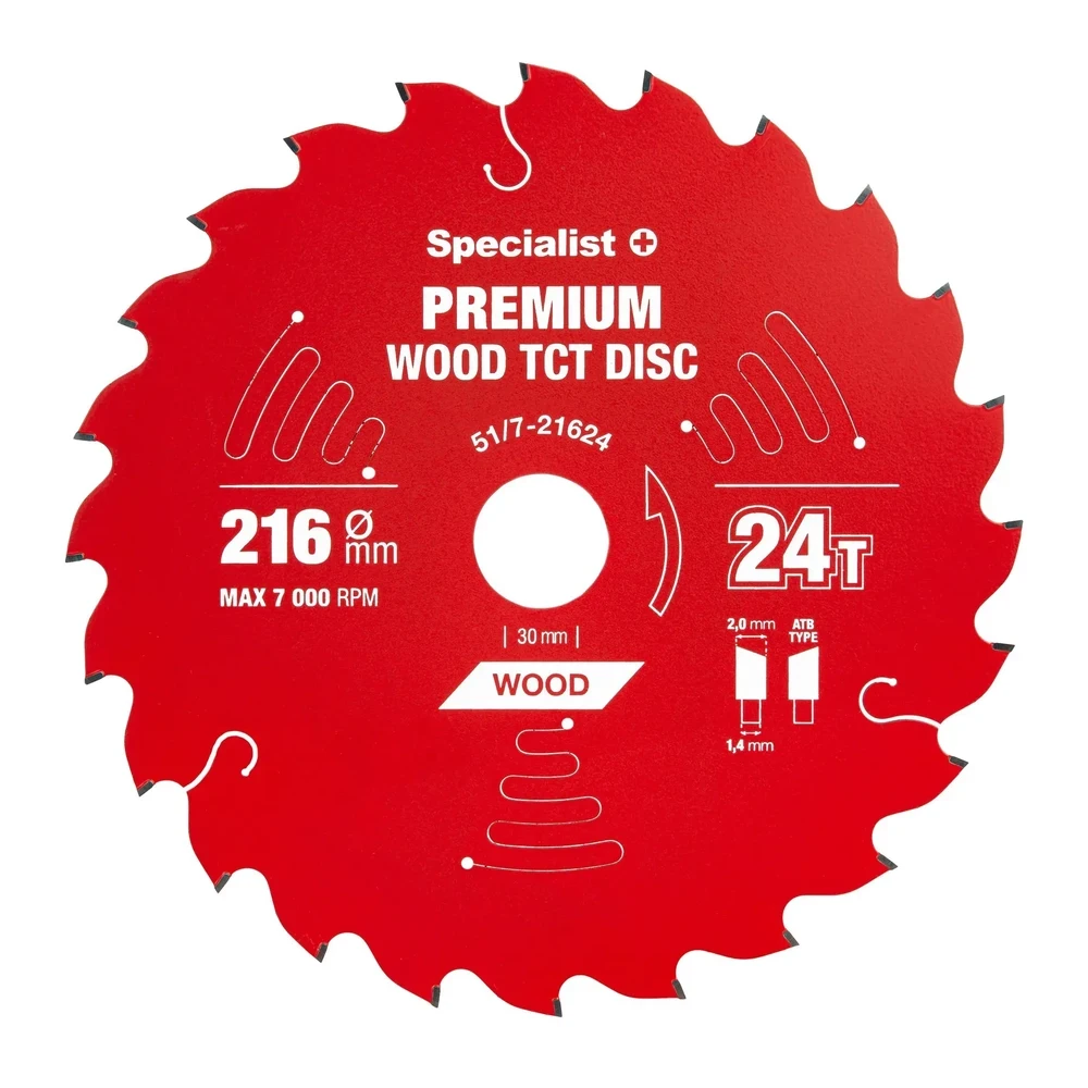 Pjovimo diskas Specialist+ LMS2162430-T; 216x30x1,4 mm; Z24; 5°