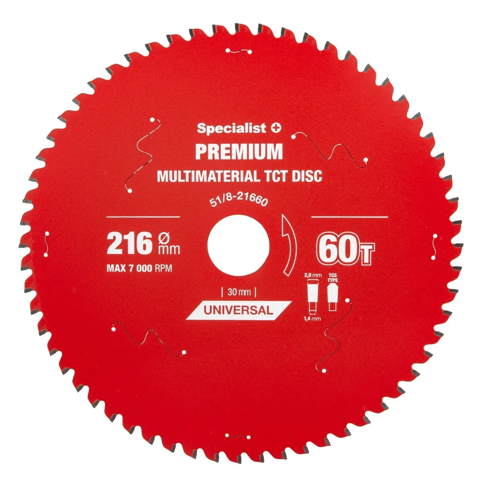 Pjovimo diskas Specialist+ LMM2166030-T; 216x30x1,4 mm; Z60; 0°