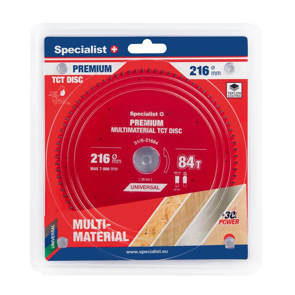 Pjovimo diskas Specialist+ LMM2168430-T; 216x30x1,4 mm; Z84; 0°