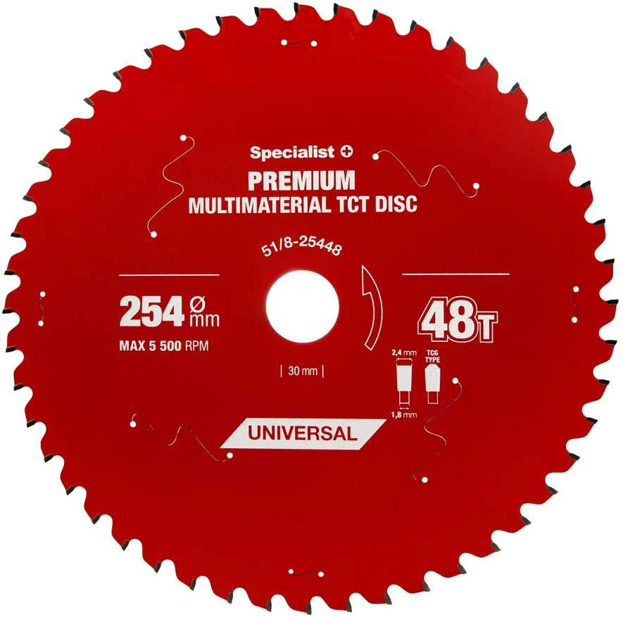 Pjovimo diskas Specialist+ LMM2544830-T; 254x30x1,6 mm; Z48; 0°