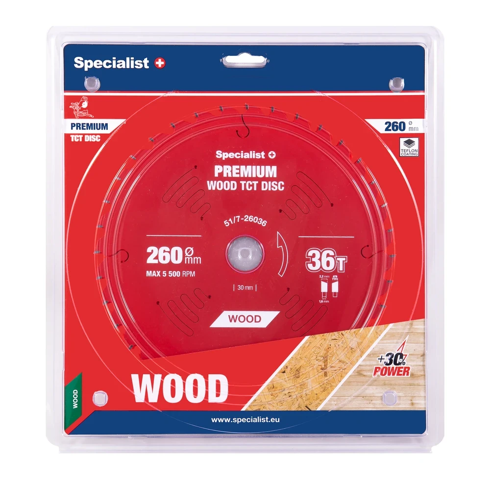 Pjovimo diskas Specialist+ LMS2603630-T; 260x30x1,6 mm; Z36; 5°