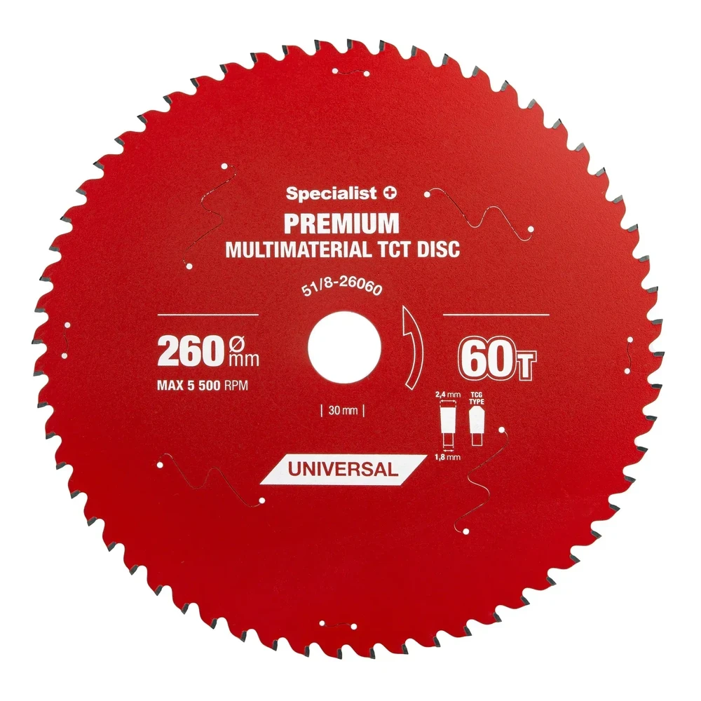 Pjovimo diskas Specialist+ LMM2606030-T; 260x30x1,6 mm; Z60; 0°