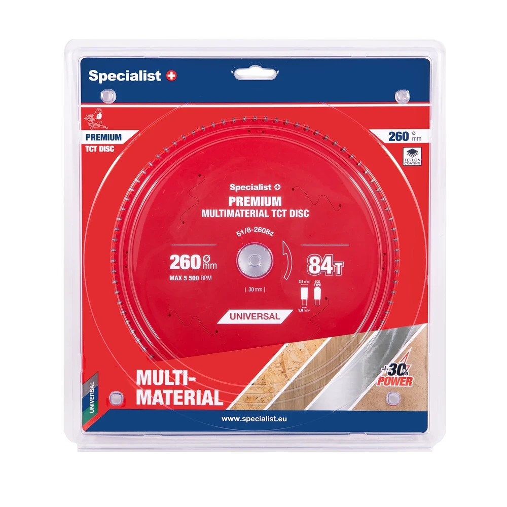 Pjovimo diskas Specialist+ LMM2608430-T; 260x30x1,6 mm; Z84; 0°