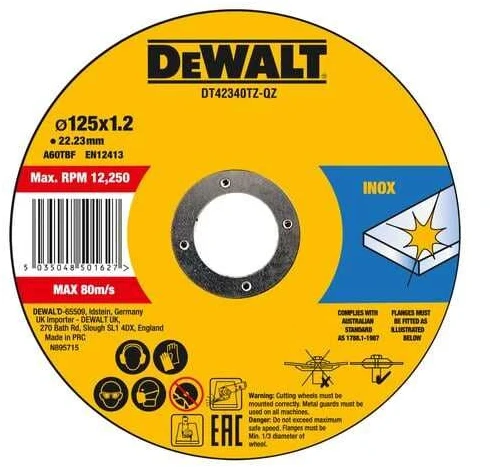 Pjovimo diskas Dewalt DT42340TZ-QZ, 125 mm x 1.2 mm x 22.23 mm
