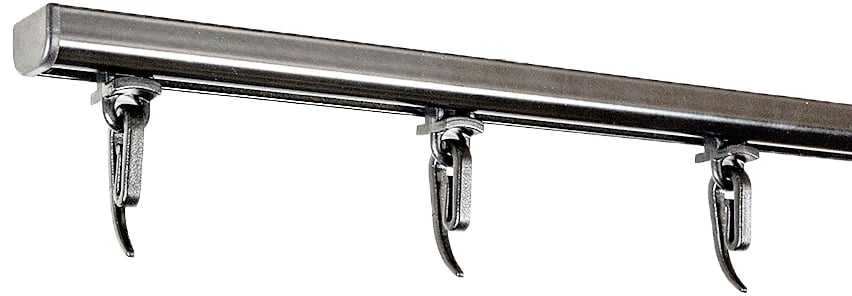 Lubinis užuolaidų bėgelis Domoletti D PROFILE, 250 cm, juoda sp.