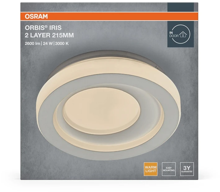 Lubinis šviestuvas Osram 24W LED paviršinis šviestuvas ORBIS IRIS, baltas, 3000K