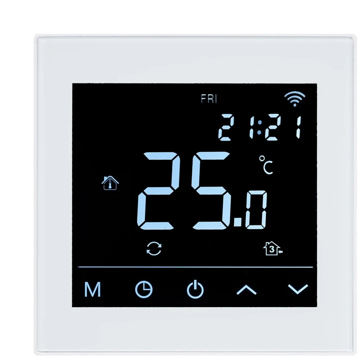 Grindų termostatas Heatcom HC91, įleidžiamas, baltas, 8,6 cm, 5–50 °C