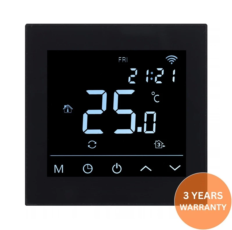 Termostatas HEATCOM HC91 Wi-Fi, juodas