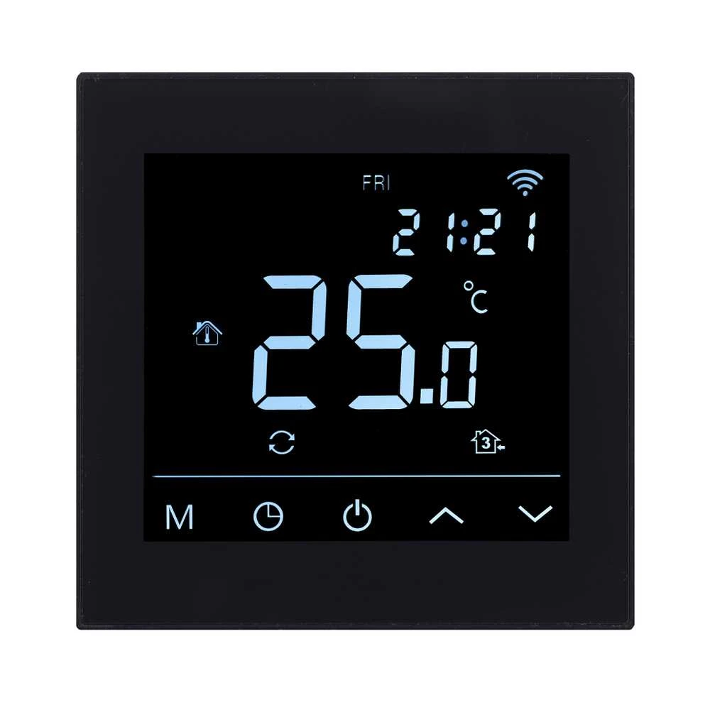 Grindų termostatas Heatcom HC91, įleidžiamas, juodas, 8,6 cm, 5–50 °C