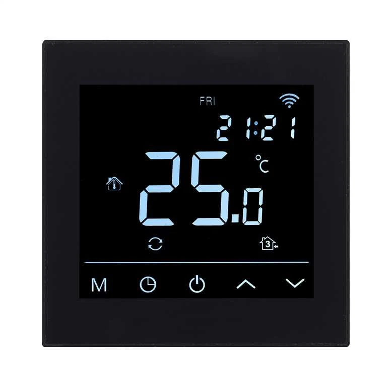 Grindų termostatas Heatcom HC91, įleidžiamas, juodas, 8,6 cm, 5–50 °C