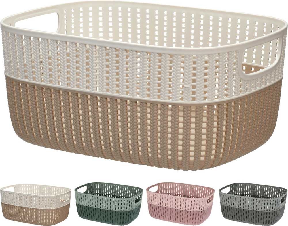 KOOPMAN DVIEJŲ SPALVŲ PLASTIKINIS KREPŠELIS 38X28CM 030002060 1vnt