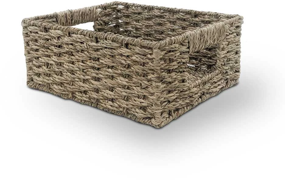 Domoletti BASKET 25X20X10CM METAL/SEAGRASS