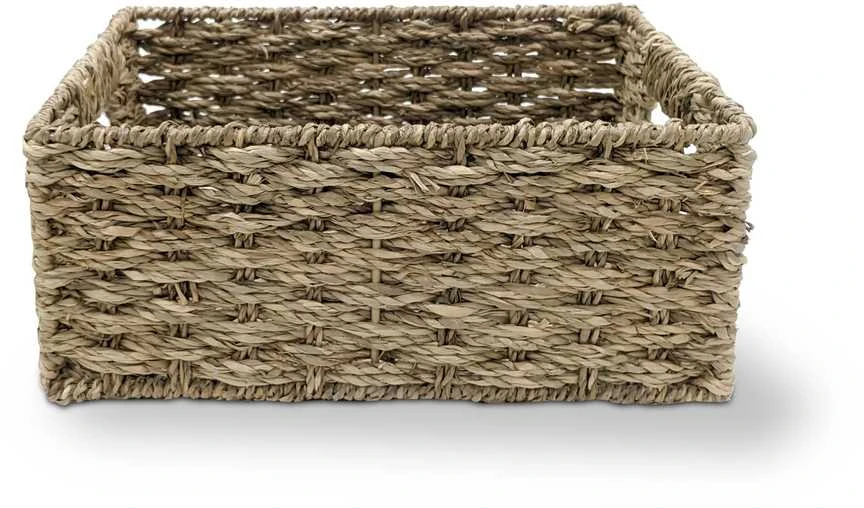 Domoletti BASKET 25X20X10CM METAL/SEAGRASS