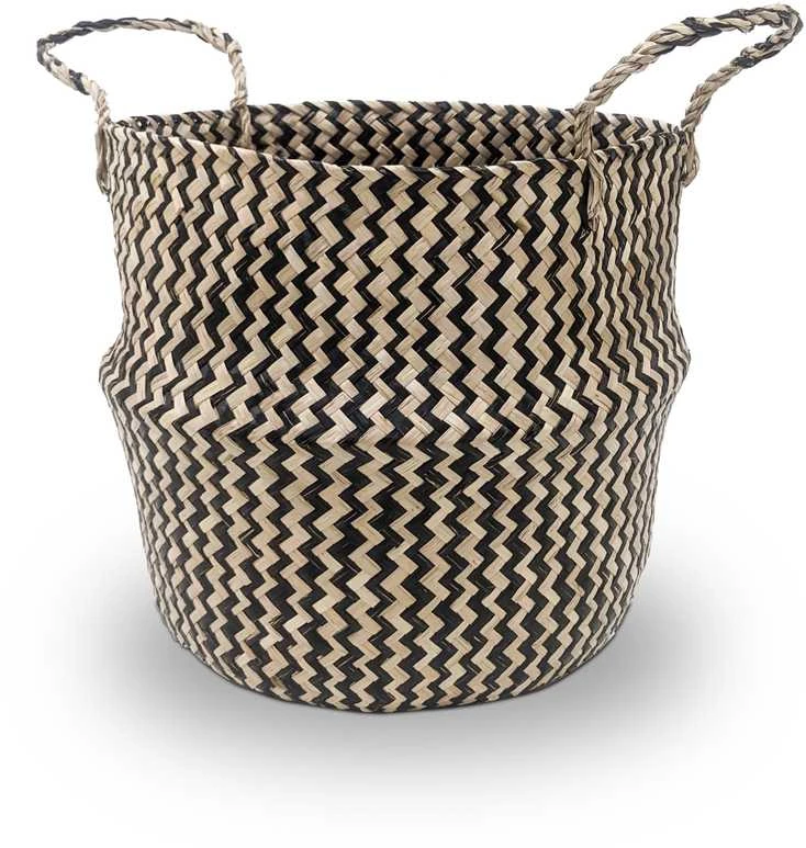 Domoletti BASKET WITH HAND 30X30X30CM SEAGRAS/BLCK