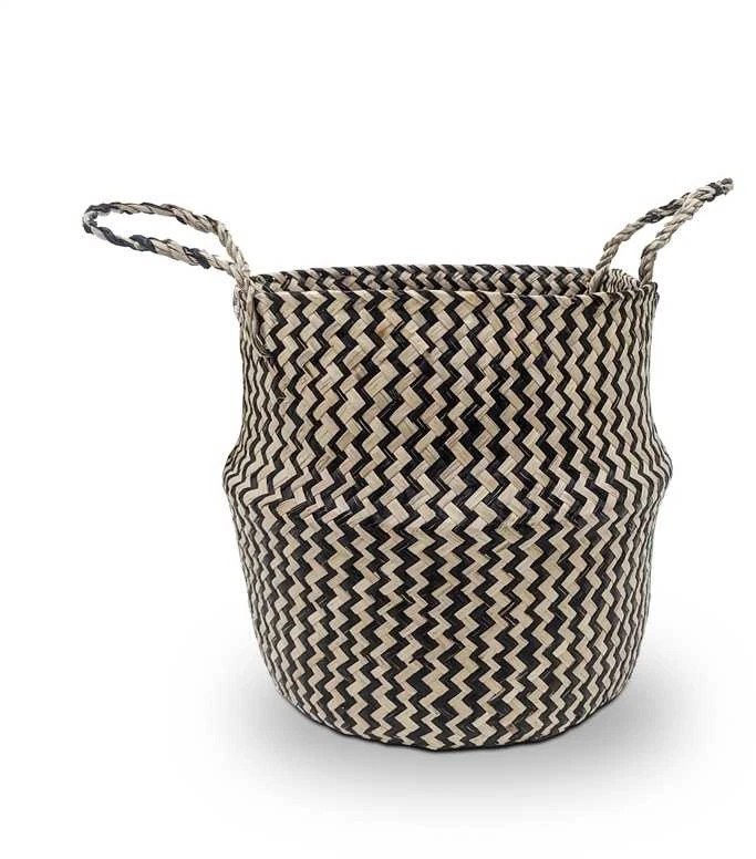 Domoletti BASKET WITH HAND 30X30X30CM SEAGRAS/BLCK