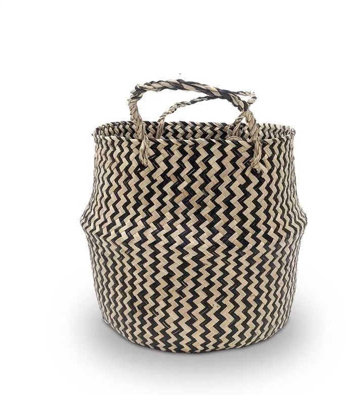 Domoletti BASKET WITH HAND 30X30X30CM SEAGRAS/BLCK