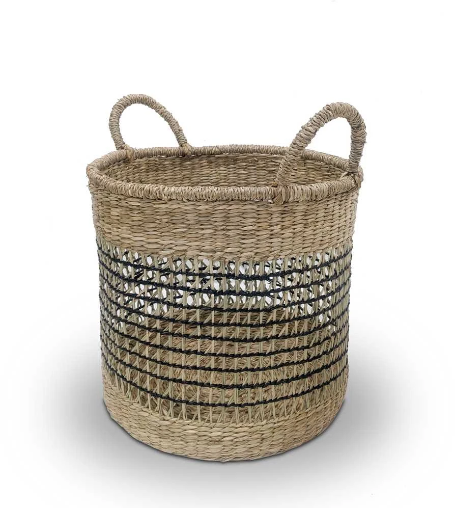 Domoletti BASKET WITH HANDLES 35X35X32CM SEAGRASS