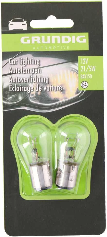 Grundig Automotive Grundig Autopærer, 12V, BAY15d, P21/5W, 2 stk