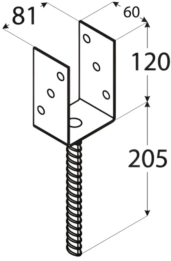 Grundline Brusu kurpe PS80 81x120x4mm U veida iemūrējama