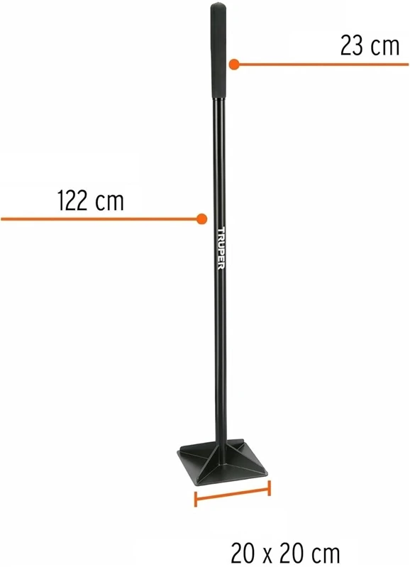 Truper grunto tankintuvas 254x254mm bazė, plieninė rankena 1220mm