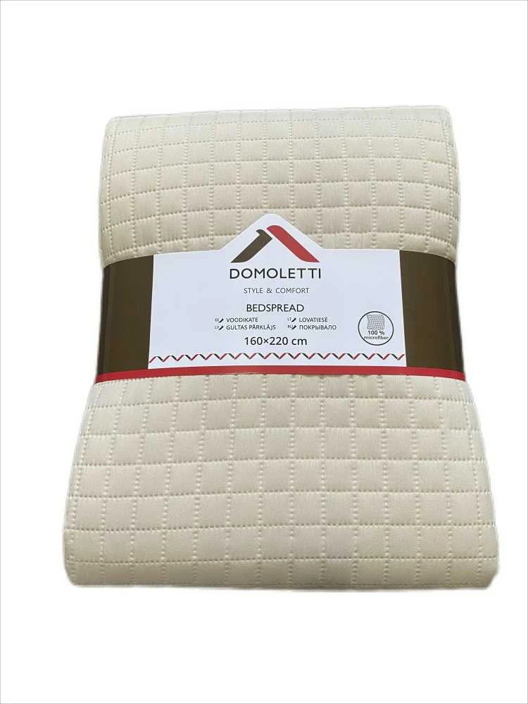 Domoletti BEDSPREAD MICRO 160X220 CM SQUARES BEIGE