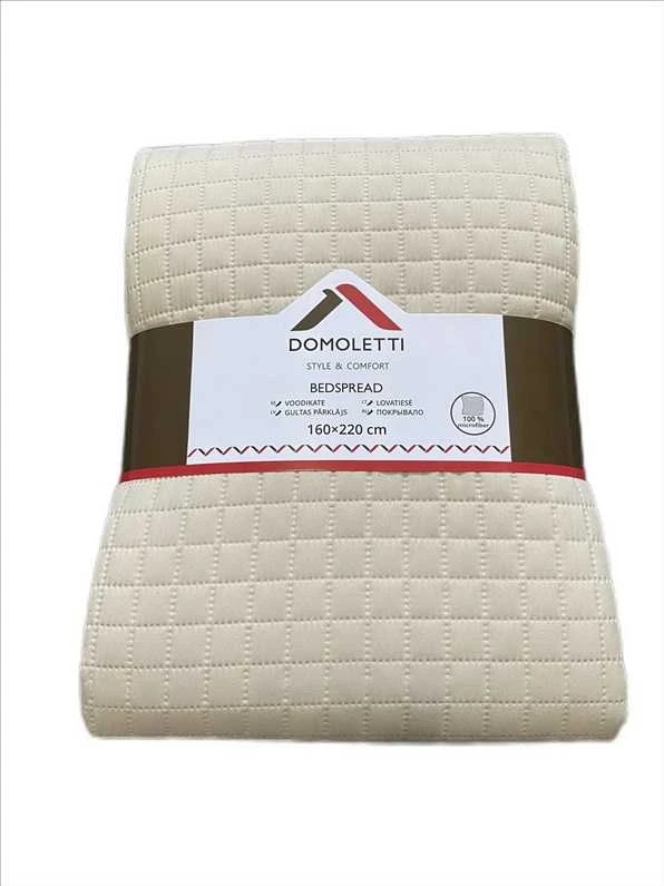 Domoletti BEDSPREAD MICRO 160X220 CM SQUARES BEIGE