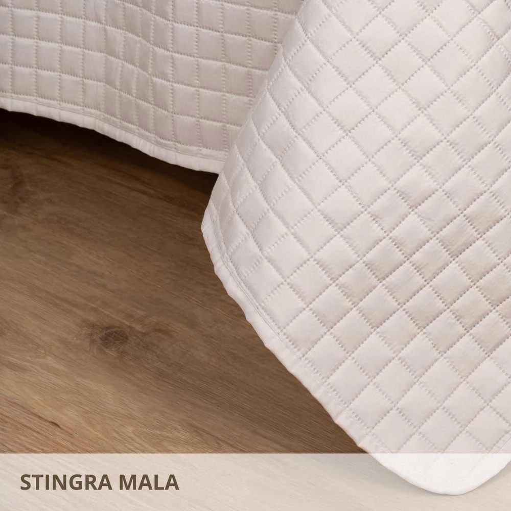 Domoletti BEDSPREAD MICRO 160X220 CM SQUARES BEIGE