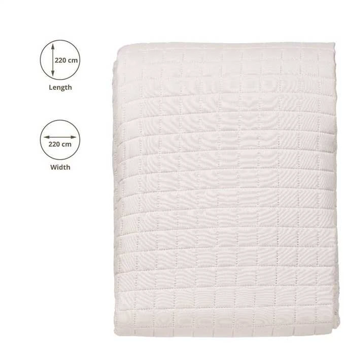 Domoletti BEDSPREAD MICRO 220X220 CM SQUARES BEIGE