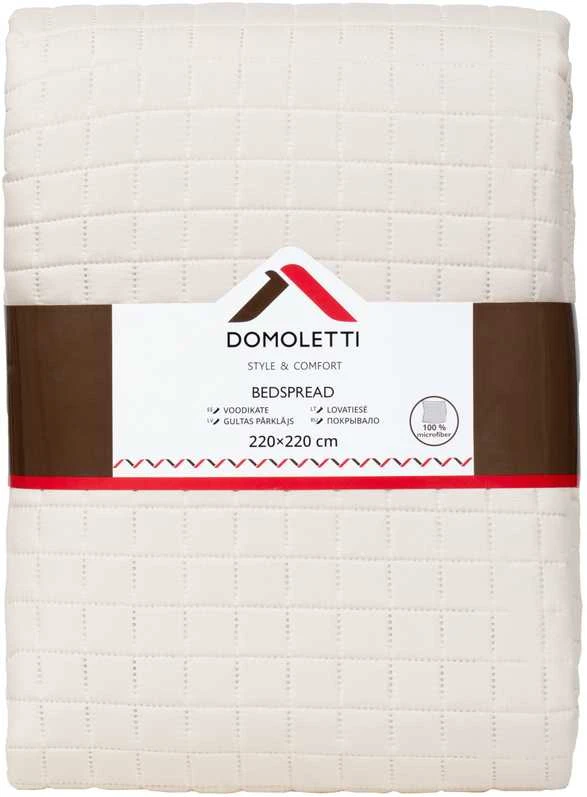 Domoletti BEDSPREAD MICRO 220X220 CM SQUARES BEIGE