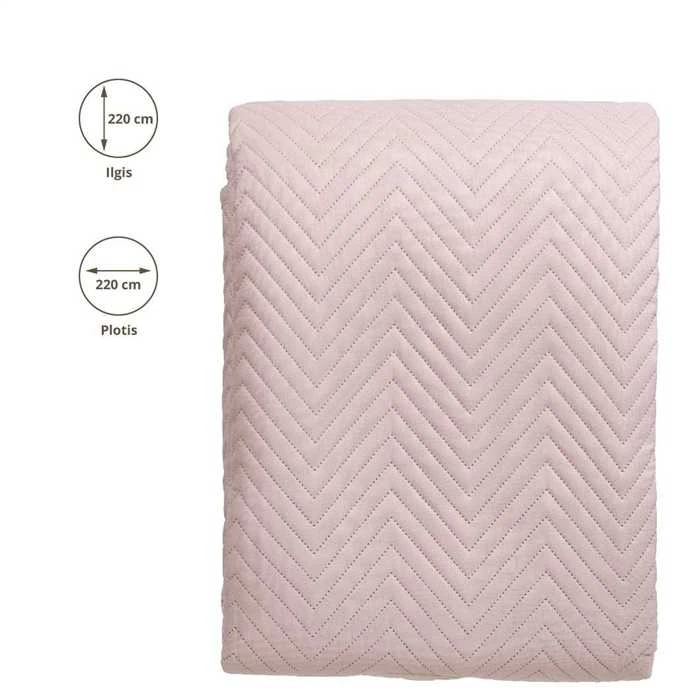 Domoletti BEDSPREAD MICRO 220X220 CM HERRING Rožinis