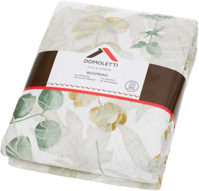 Lovatiesė Domoletti LEAVES. žalia/smėlio. 160 cm x 220 cm
