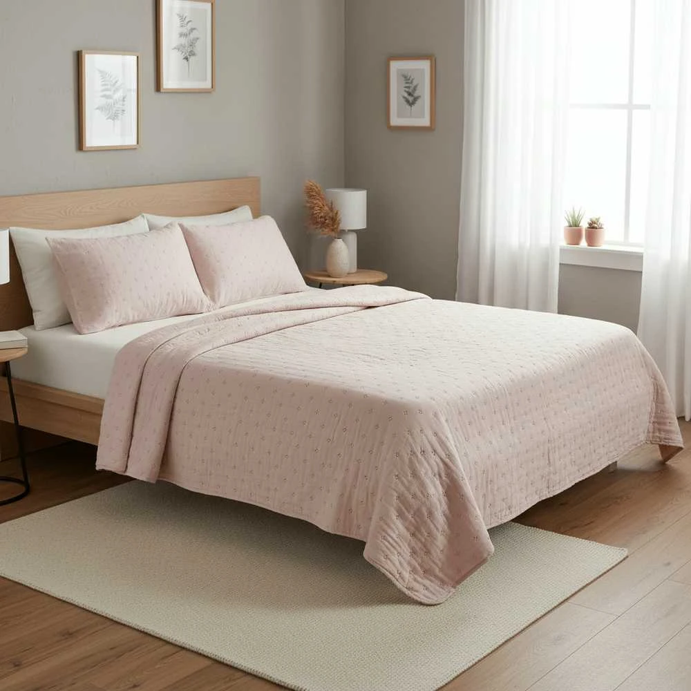 Domoletti BEDSPREAD SOLID WASHED BEIGE 160X220CM