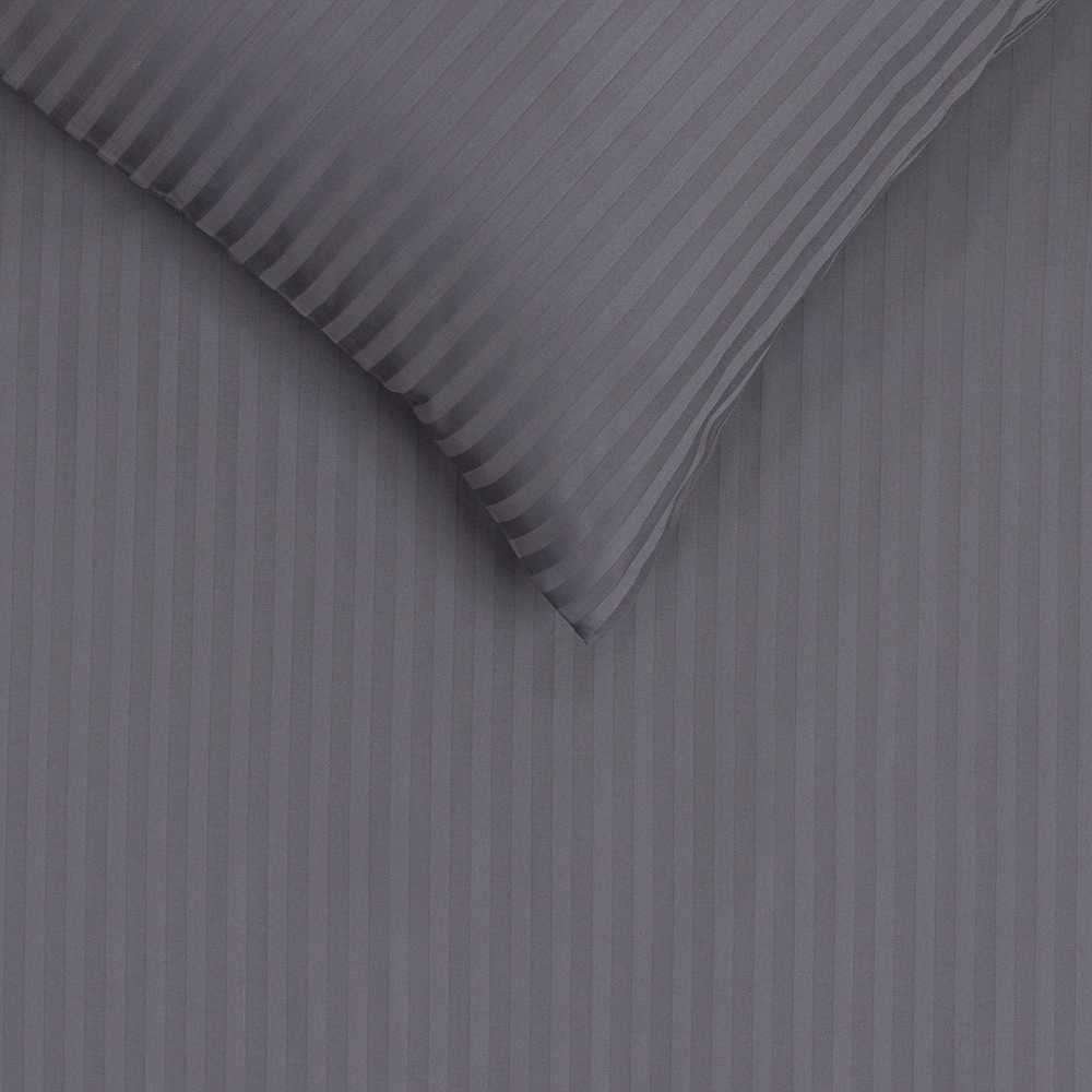 Patalynės komplektas Domoletti lovos užvalkalų komplektas dryžuotas pilkas satinas 160x200