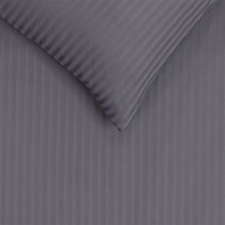 Patalynės komplektas Domoletti lovos užvalkalų komplektas dryžuotas pilkas satinas 160x200