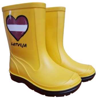 Guminiai batai vaikams Paliutis 120PL/Myliu LV, su aulu, be pašiltinimo, geltoni, 28 dydis