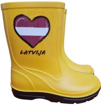 Guminiai batai vaikams Paliutis 120PL/Myliu LV, su aulu, be pašiltinimo, geltoni, 31 dydis
