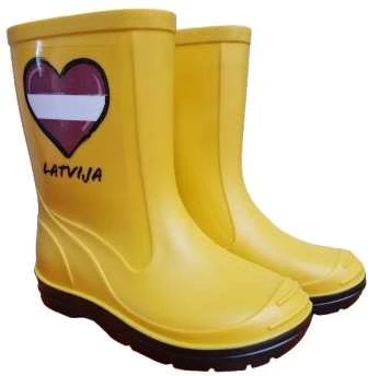 Guminiai batai vaikams Paliutis 120PL/Myliu LV, ilgaauliai, be pašiltinimo, geltoni, 27 dydis