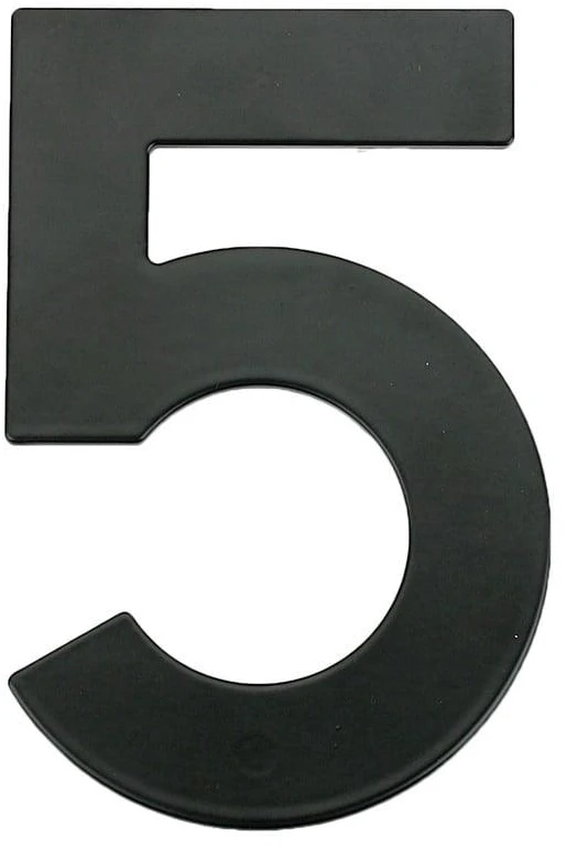 Haushalt Numeris "5", matinės juodos spalvos, 145 mm