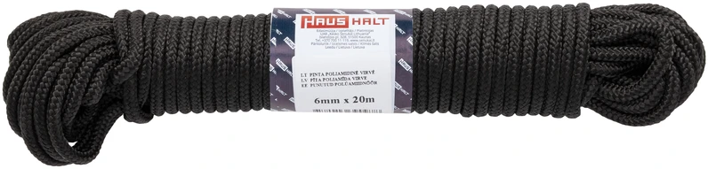 Haushalt Konger BRAIDED POLYAMIDE ROPE Juodas 6MM 20M