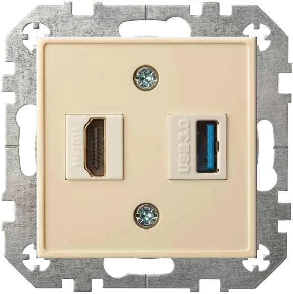 Lizdas HDMI+USB LIREGUS EPSILON, smėlio spalvos