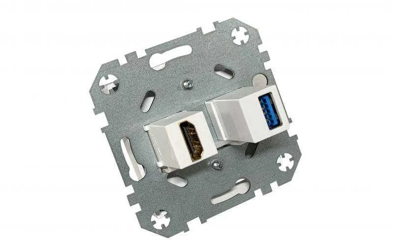 Liregus HDMI+USB lizdas EPSILON, be rėmelio, baltas