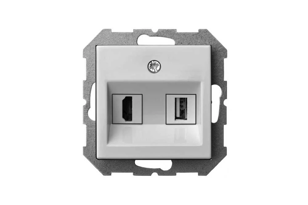 Liregus HDMI+USB lizdas EPSILON, be rėmelio, baltas