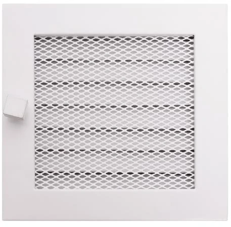 Židinio grotelės HEARTH 170x170mm, (baltos su žaliuzėmis)