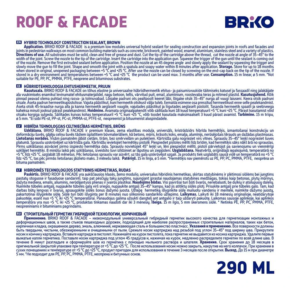 Briko BRIKO ROOF / FACADE BROWN 290 ML